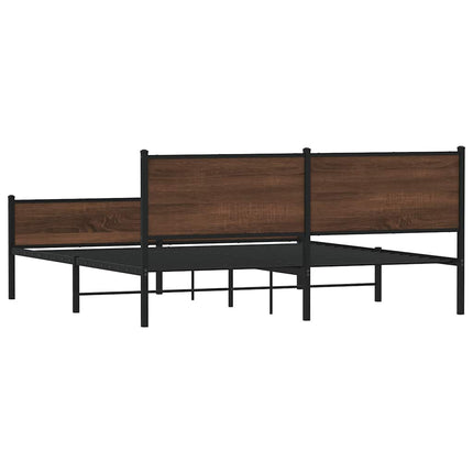 sengeramme uden madras 183x213 cm metal brun egetræsfarve