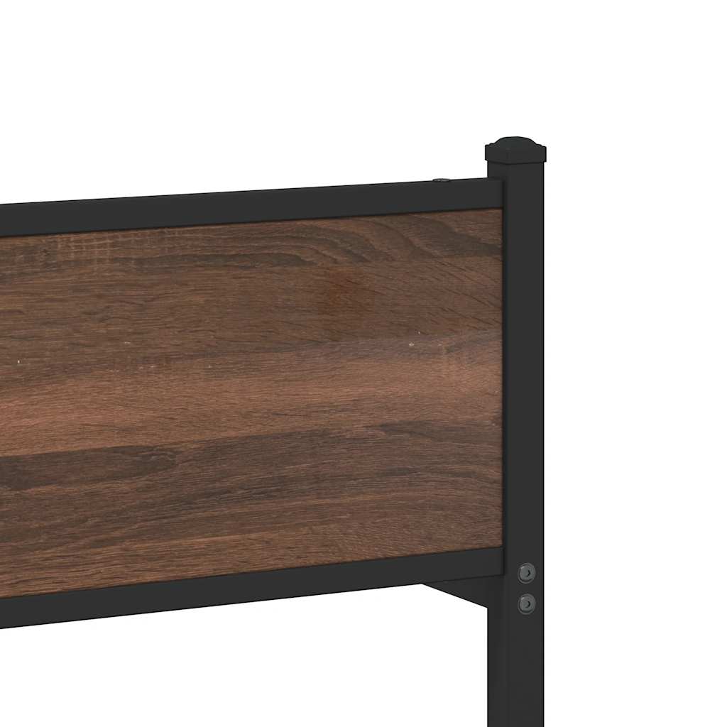 sengeramme uden madras 193x203 cm metal brun egetræsfarve