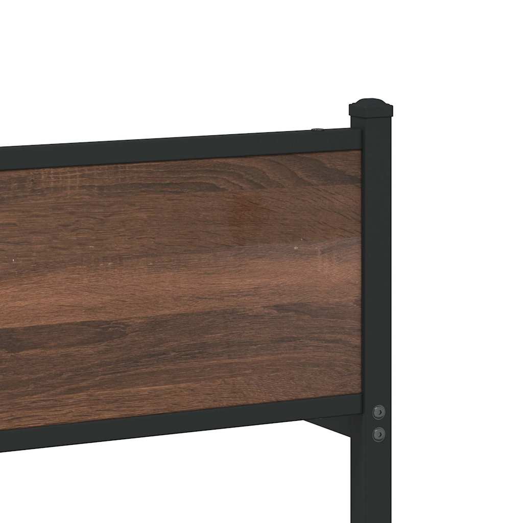 sengeramme uden madras 200x200 cm metal brun egetræsfarve