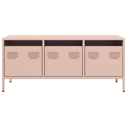 tv-bord 101,5x39x43,5 cm koldvalset stål lyserød