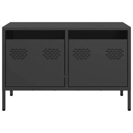 tv-bord 68x39x43,5 cm koldvalset stål sort