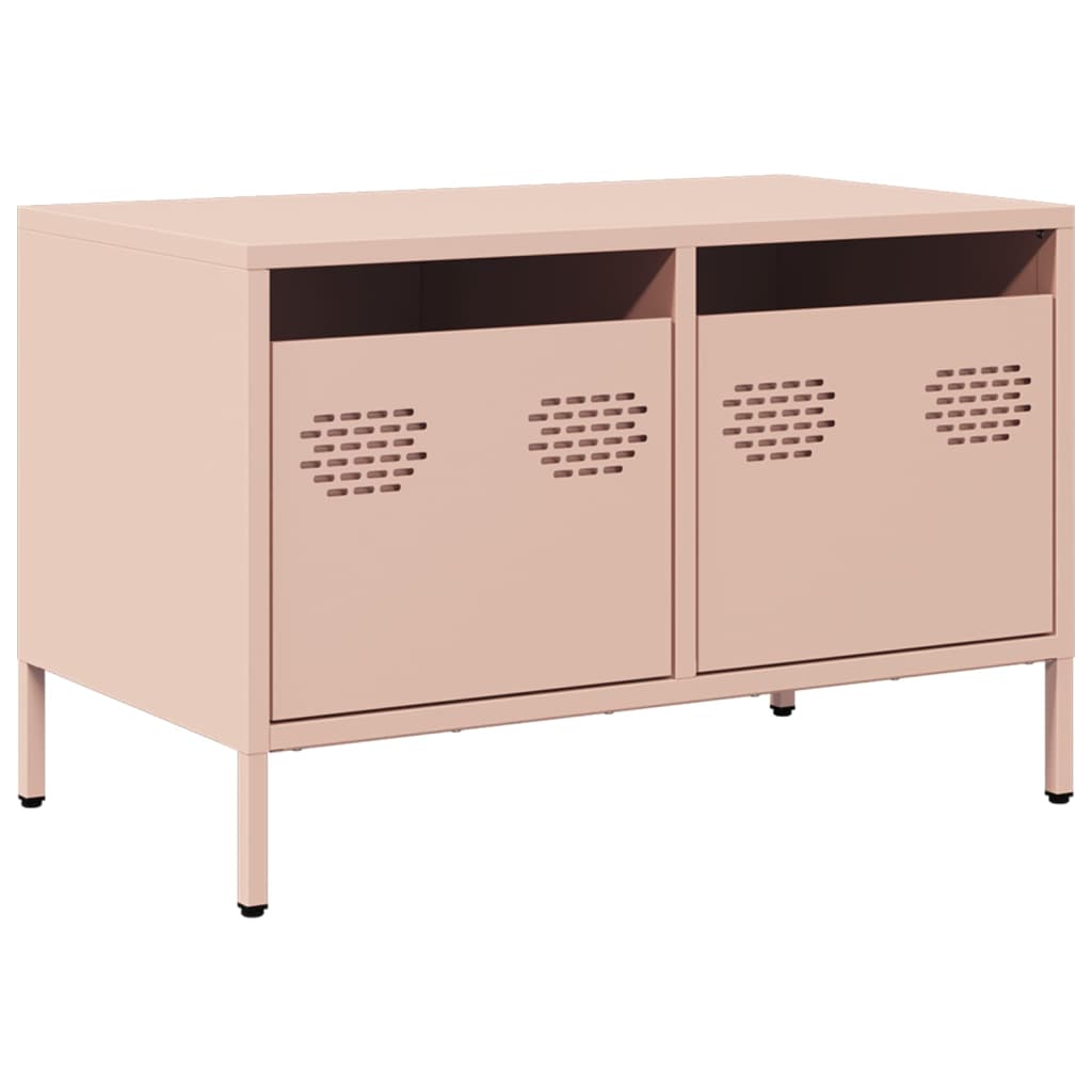 tv-bord 68x39x43,5 cm koldvalset stål lyserød