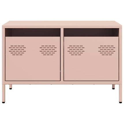 tv-bord 68x39x43,5 cm koldvalset stål lyserød