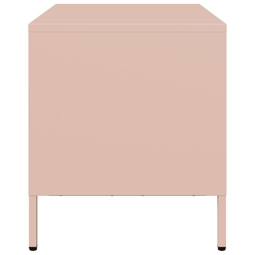 tv-bord 68x39x43,5 cm koldvalset stål lyserød