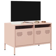 tv-bord 68x39x43,5 cm koldvalset stål lyserød
