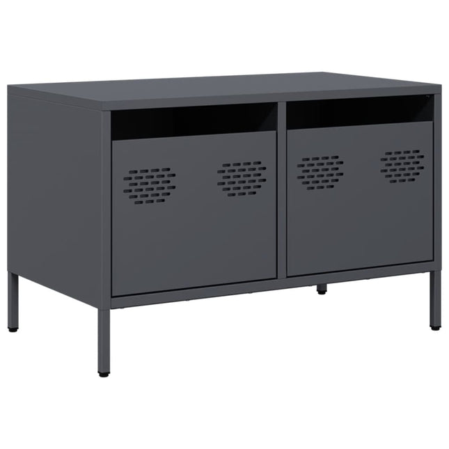 tv-bord 68x39x43,5 cm koldvalset stål antracitgrå