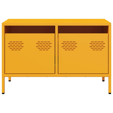 tv-bord 68x39x43,5 cm koldvalset stål sennepsgul