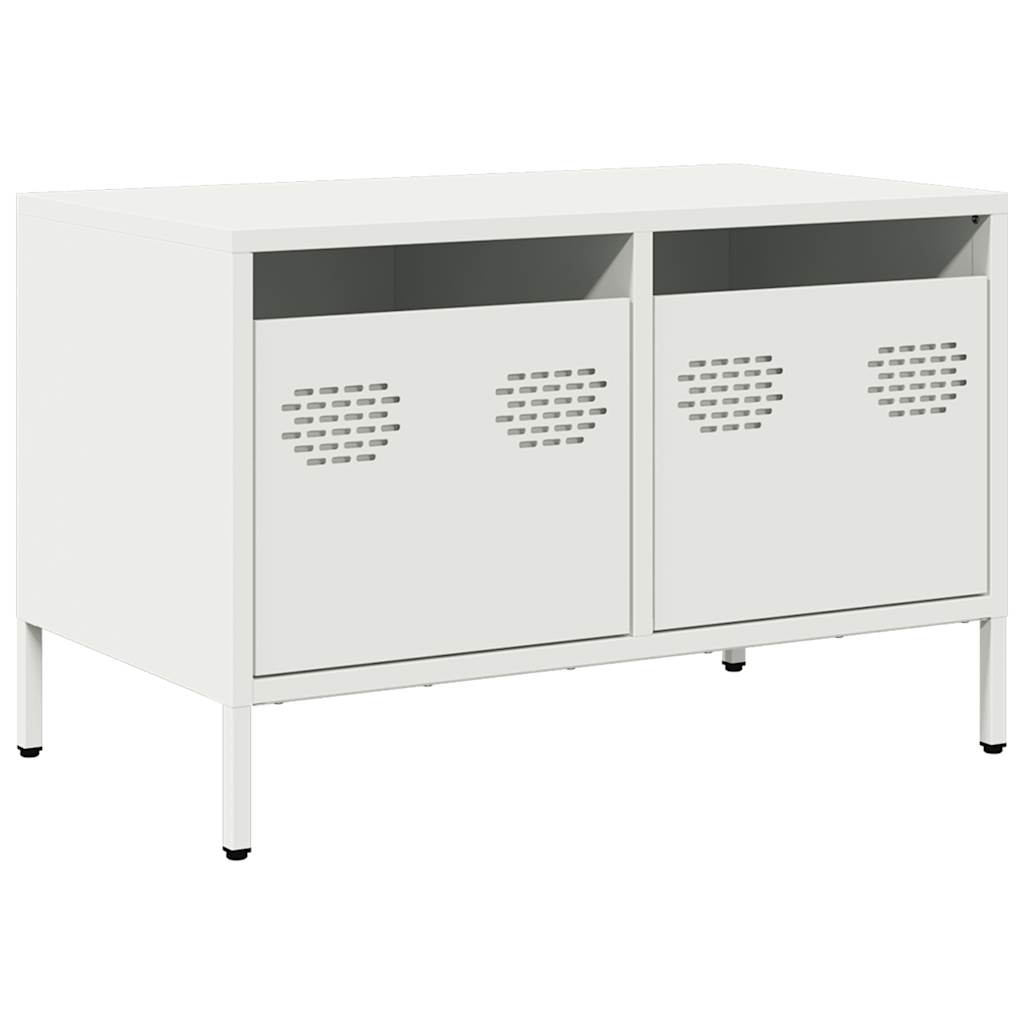 tv-bord 68x39x43,5 cm koldvalset stål hvid