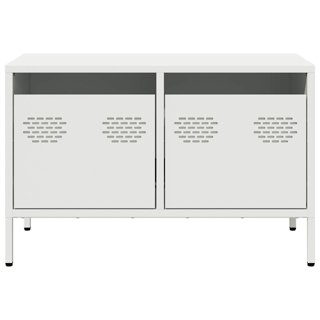 tv-bord 68x39x43,5 cm koldvalset stål hvid