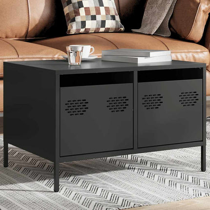 tv-bord 68x50x43,5 cm koldvalset stål sort