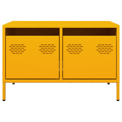 tv-bord 68x50x43,5 cm koldvalset stål sennepsgul