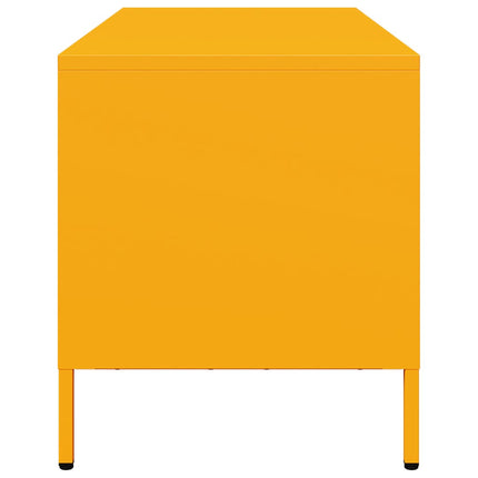 tv-bord 101,5x39x43,5 cm koldvalset stål sennepsgul