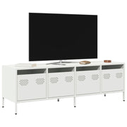 tv-bord 135x39x43,5 cm koldvalset stål hvid