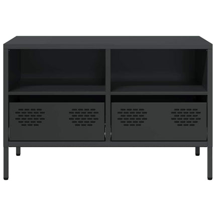 tv-bord 68x39x43,5 cm koldvalset stål sort