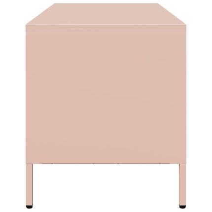 tv-bord 68x39x43,5 cm koldvalset stål lyserød