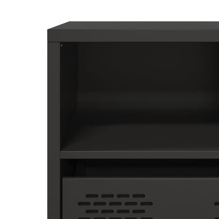 tv-bord 101,5x39x43,5 cm koldvalset stål sort