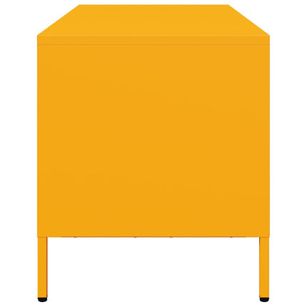 tv-bord 101,5x39x43,5 cm koldvalset stål sennepsgul