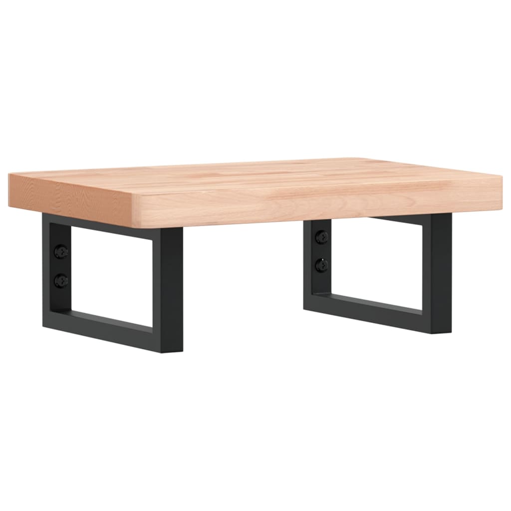 badeværelseshylde stål og massivt bøgetræ