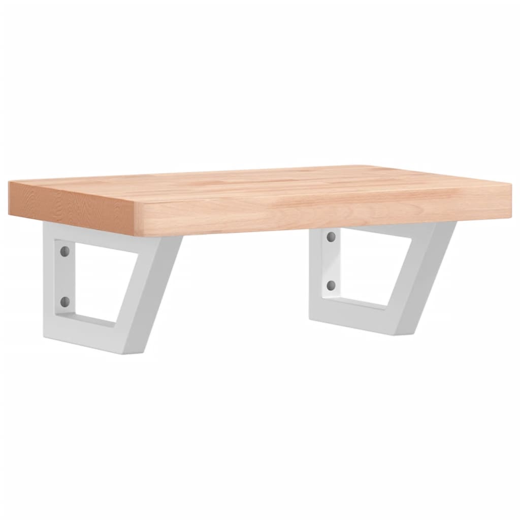 badeværelseshylde stål og massivt bøgetræ