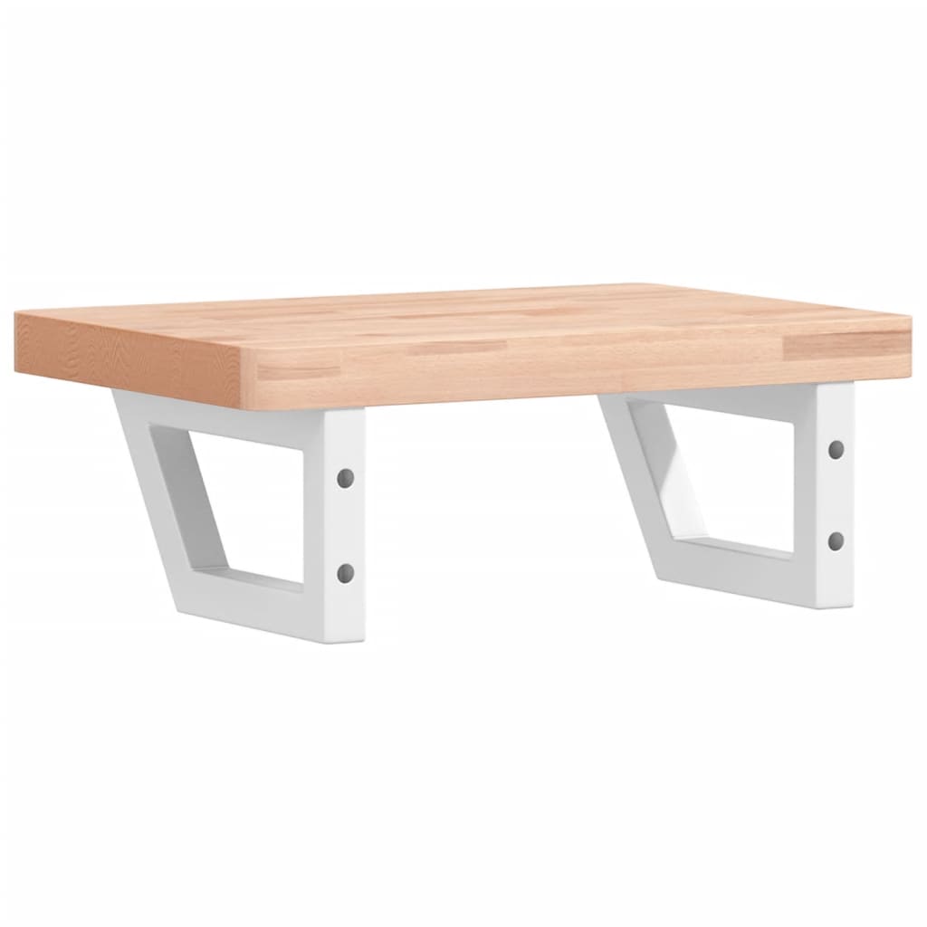 badeværelseshylde stål og massivt bøgetræ