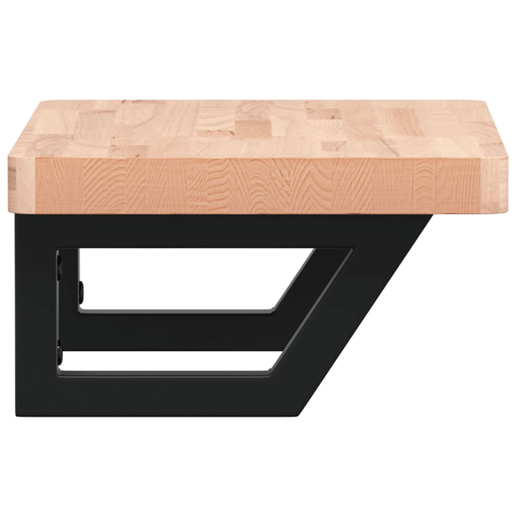 badeværelseshylde stål og massivt bøgetræ