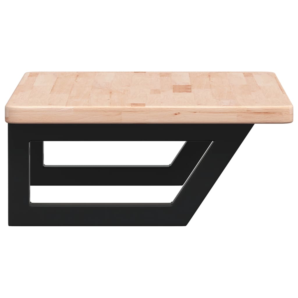 badeværelseshylde stål og massivt egetræ