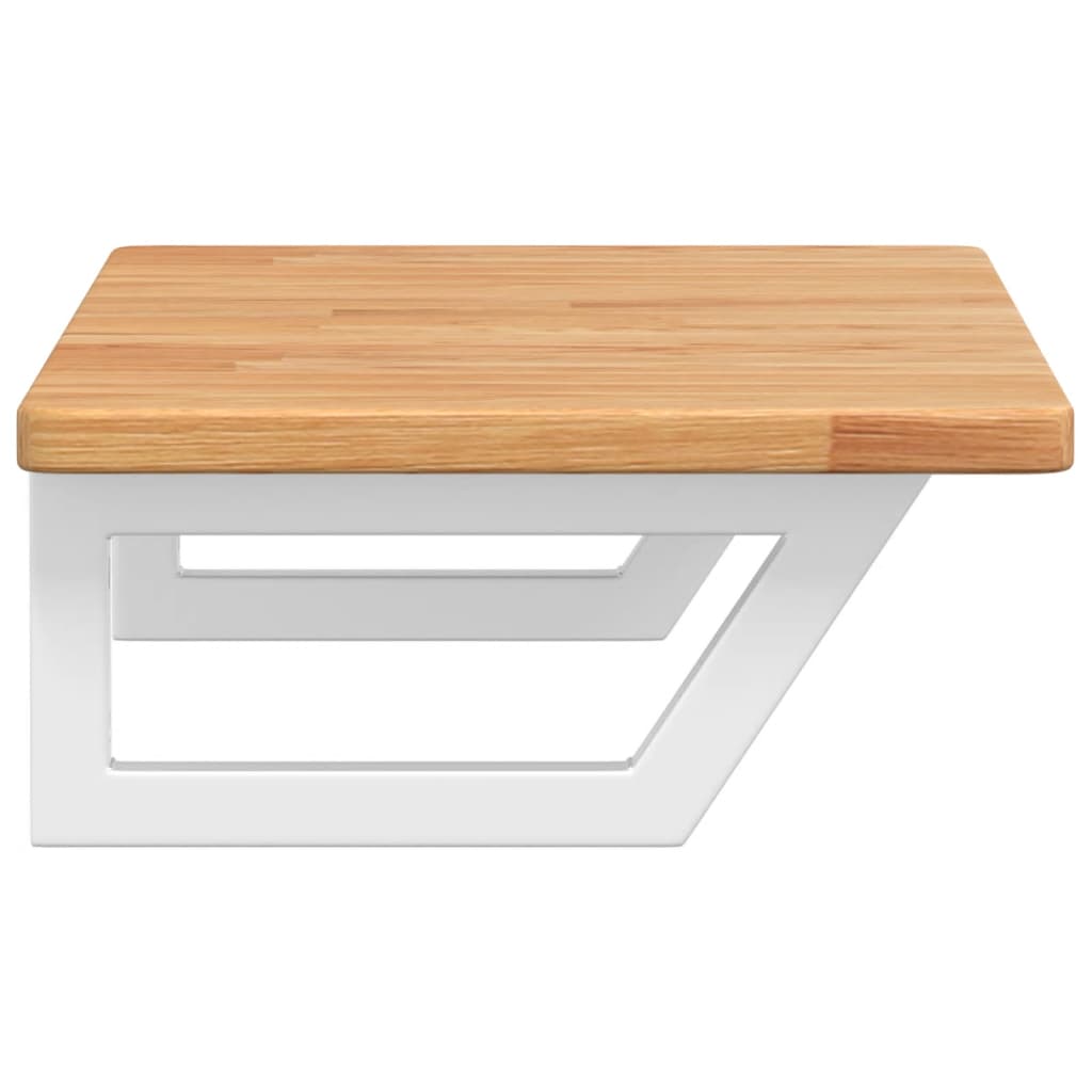 badeværelseshylde stål og massivt egetræ