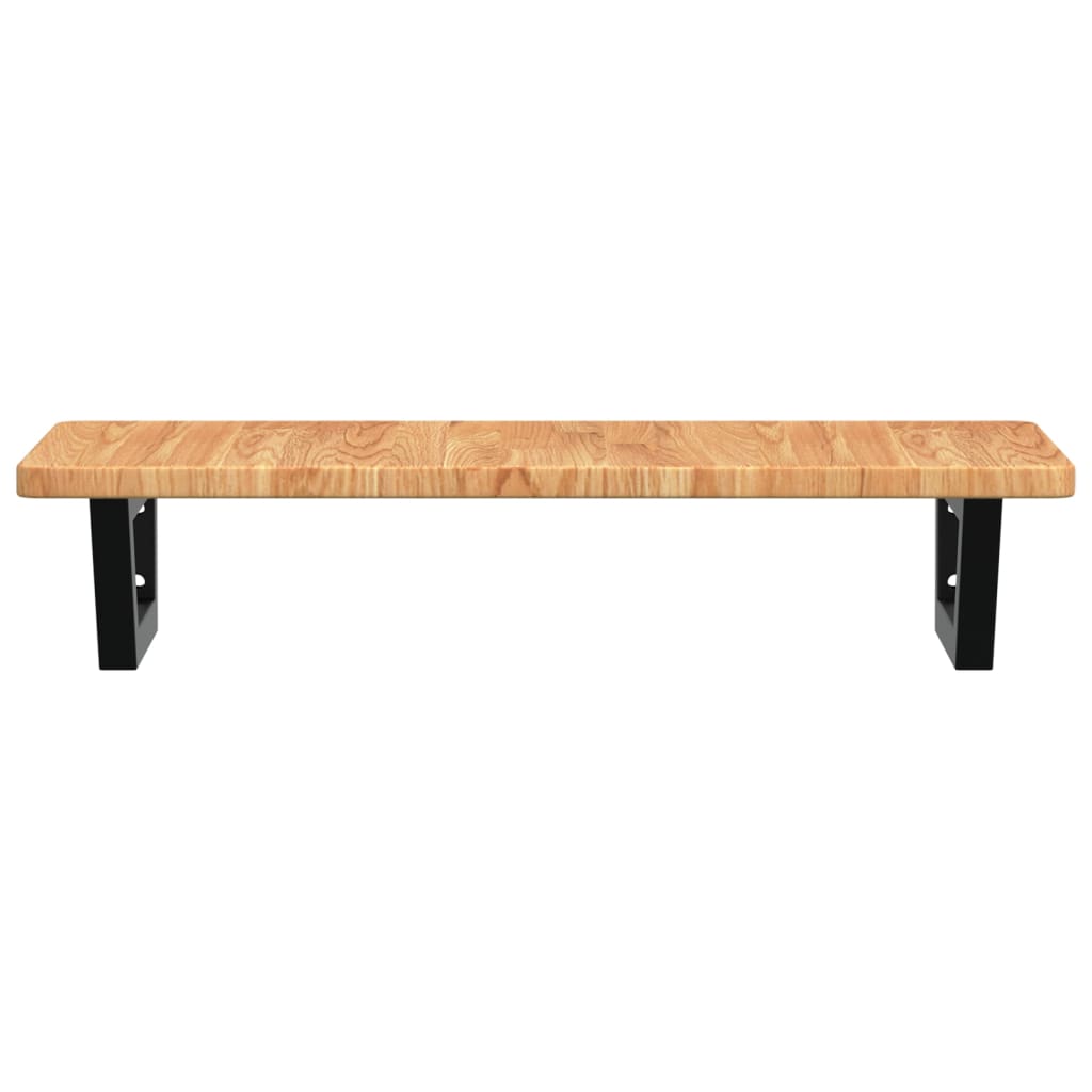 badeværelseshylde stål og massivt egetræ