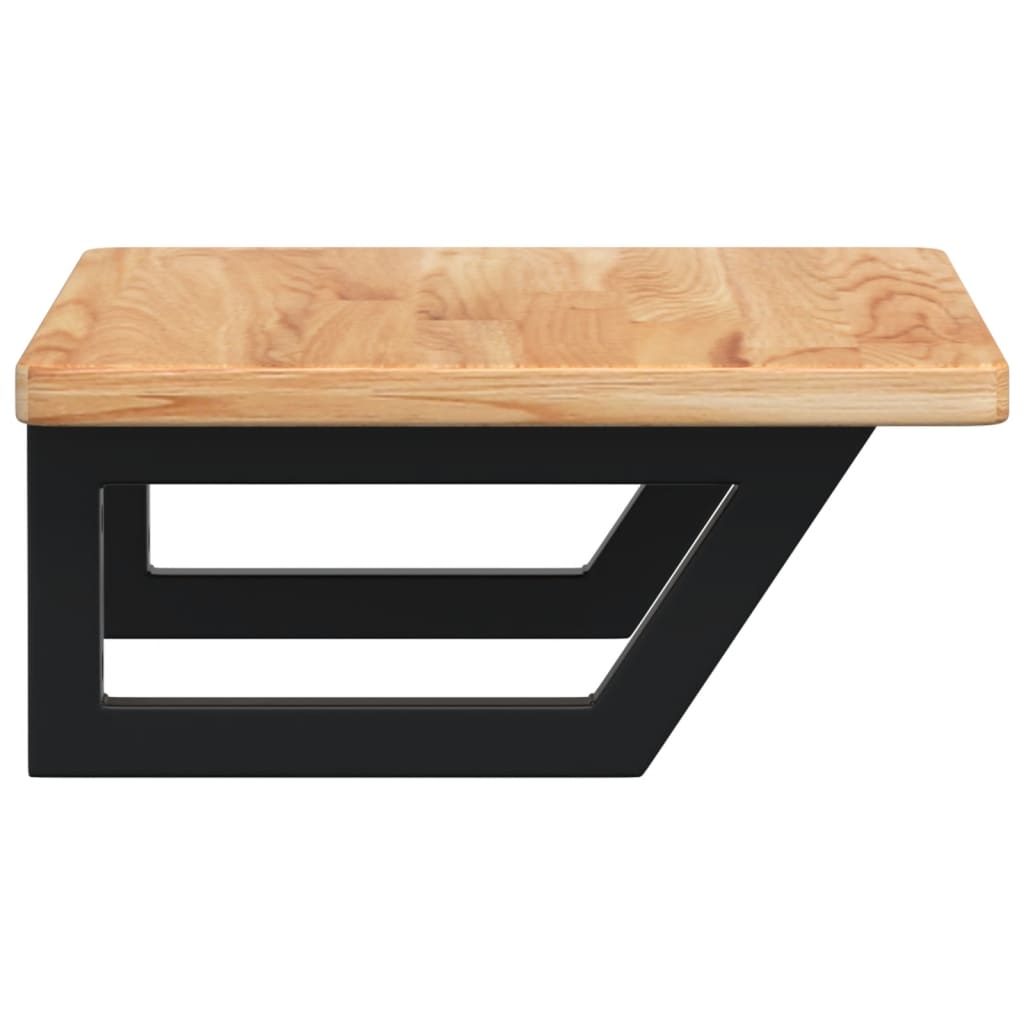 badeværelseshylde stål og massivt egetræ