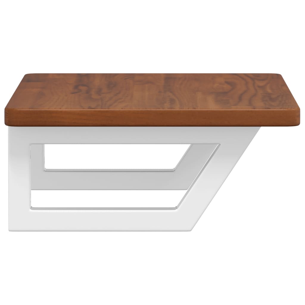 badeværelseshylde stål og massivt egetræ