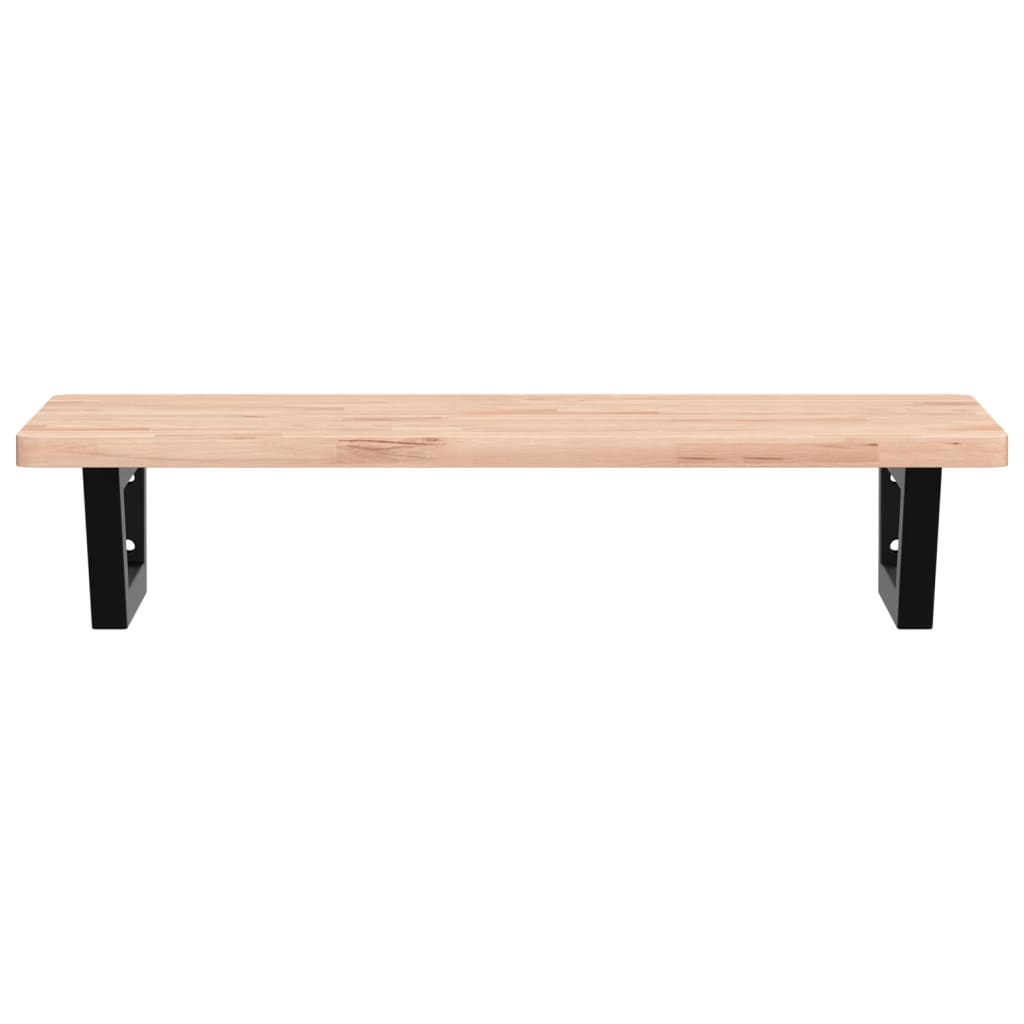 badeværelseshylde stål og massivt bøgetræ