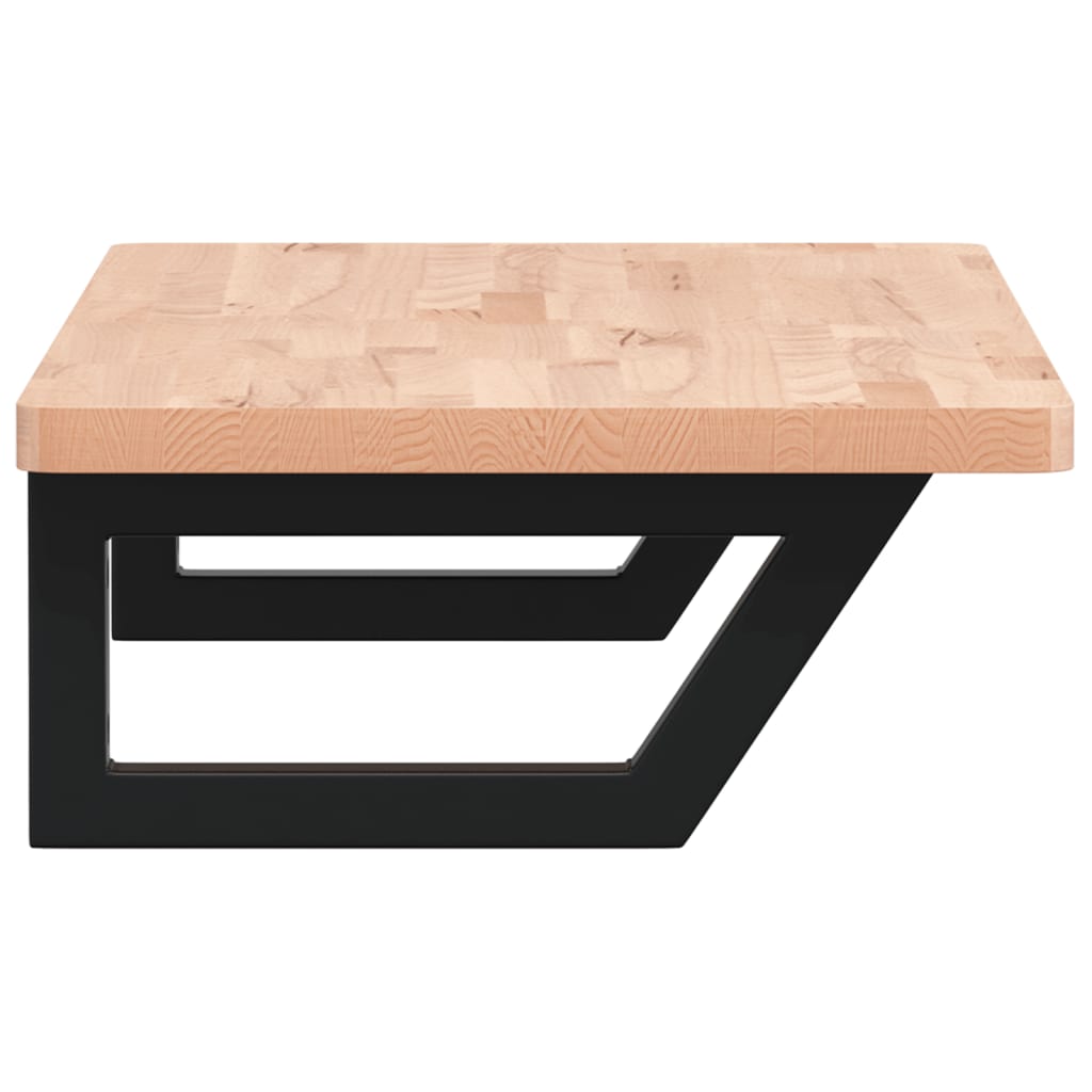 badeværelseshylde stål og massivt bøgetræ