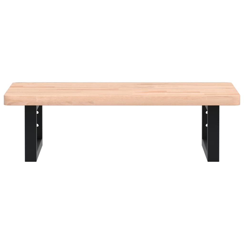 badeværelseshylde stål og massivt bøgetræ