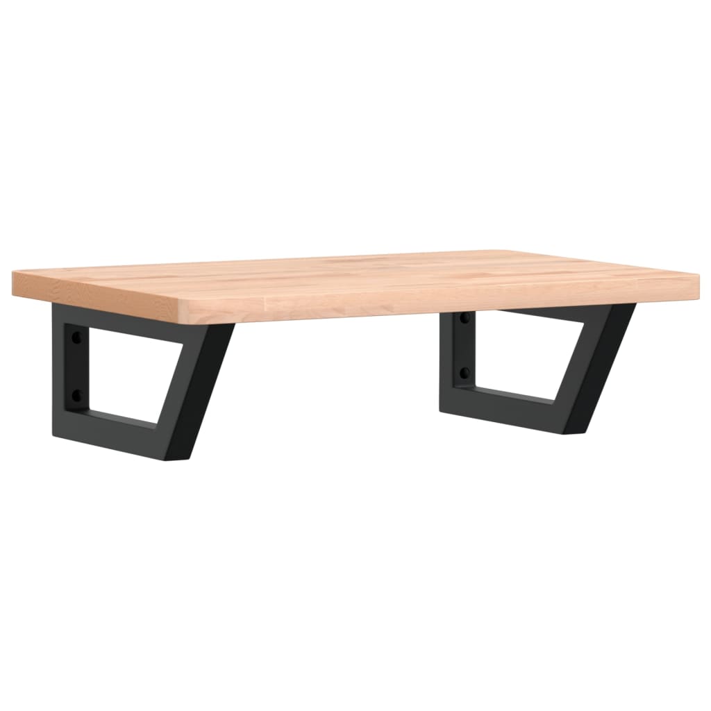 badeværelseshylde stål og massivt bøgetræ