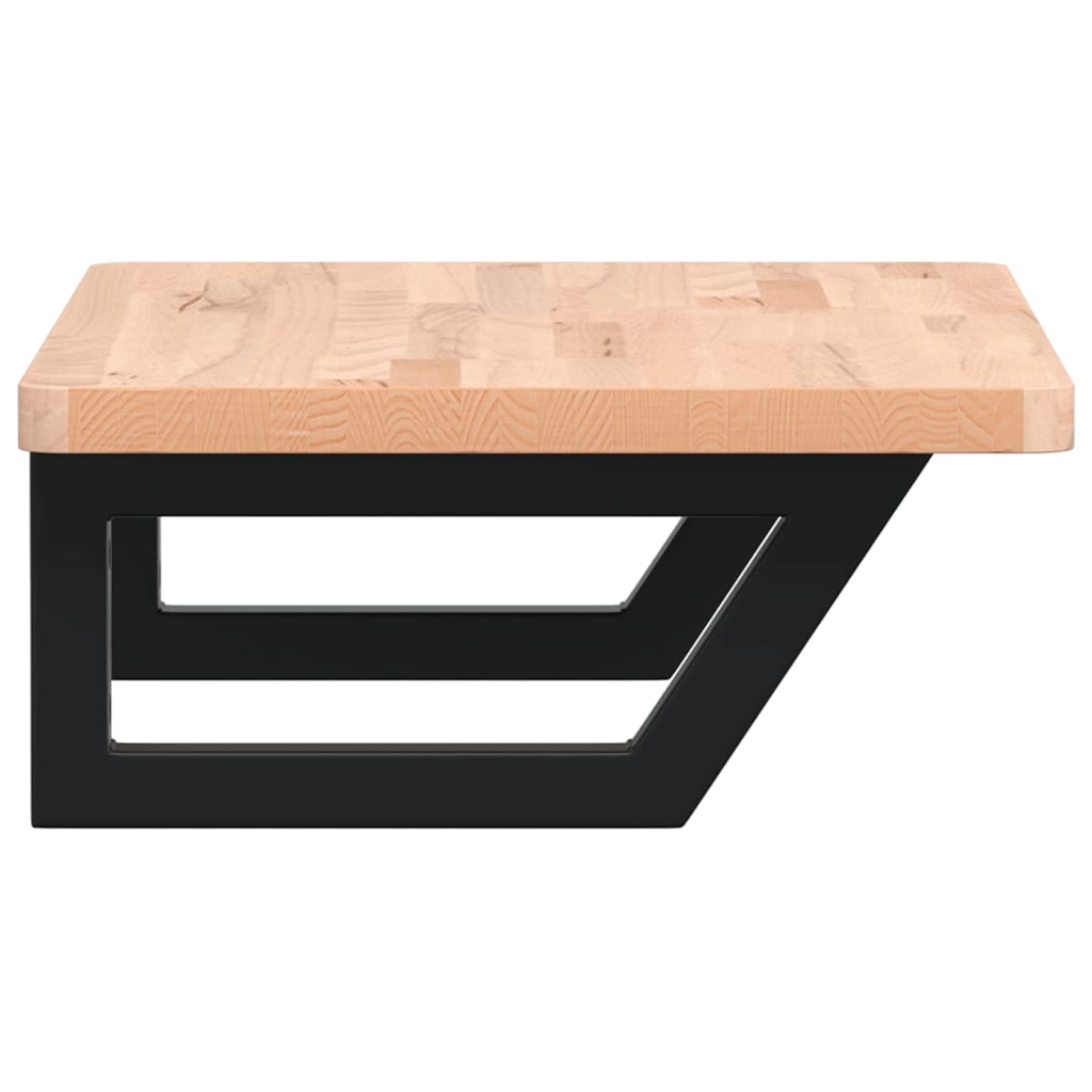 badeværelseshylde stål og massivt bøgetræ