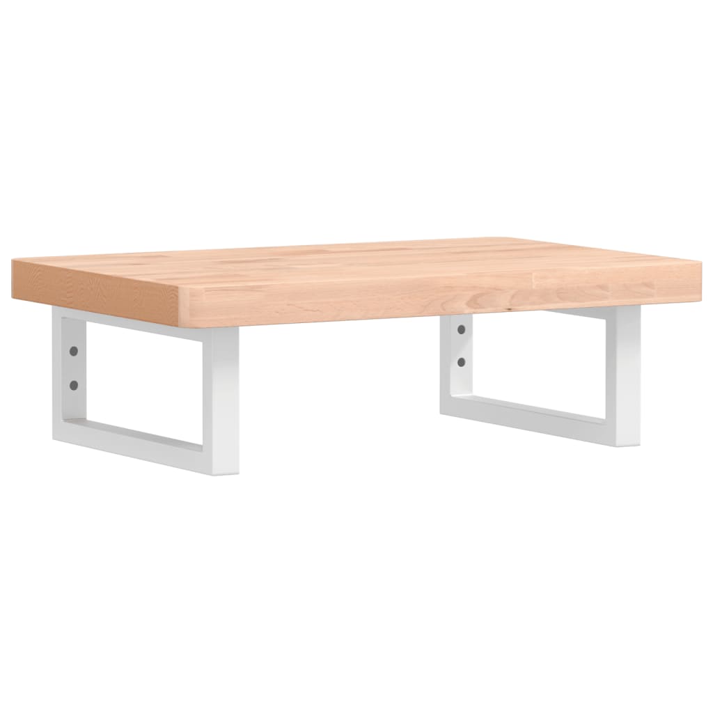 badeværelseshylde stål og massivt bøgetræ