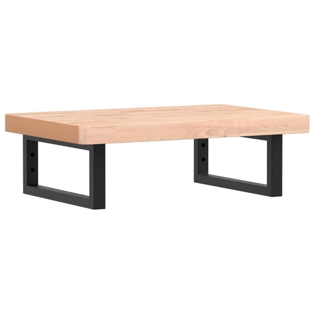 badeværelseshylde stål og massivt bøgetræ