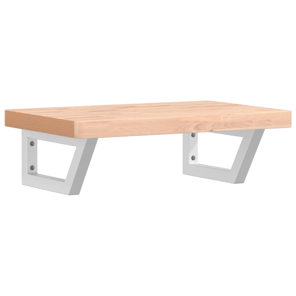 badeværelseshylde stål og massivt bøgetræ