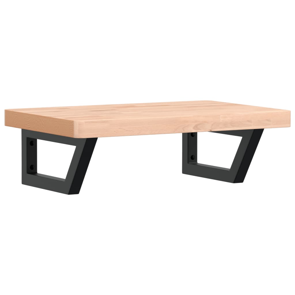 badeværelseshylde stål og massivt bøgetræ