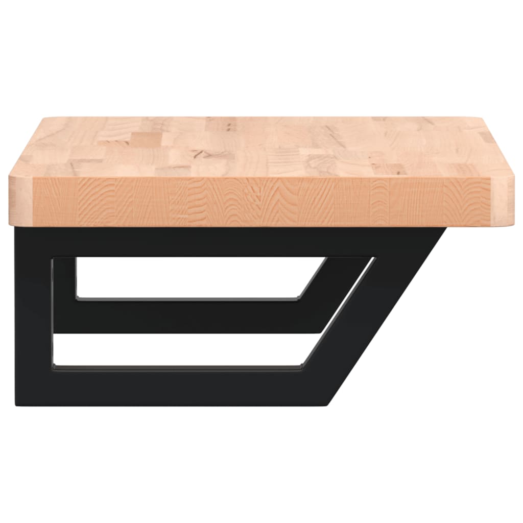 badeværelseshylde stål og massivt bøgetræ