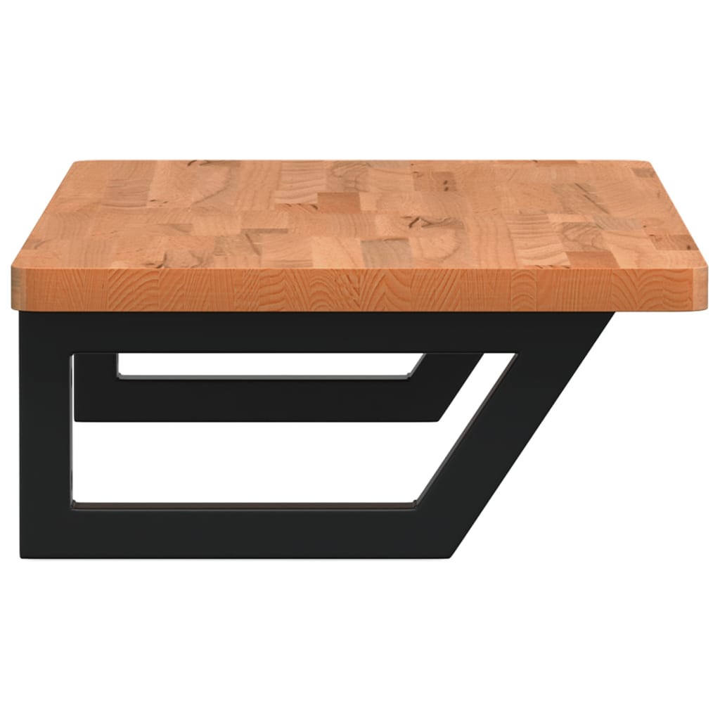 badeværelseshylde stål og massivt bøgetræ