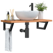 badeværelseshylde stål og massivt bøgetræ