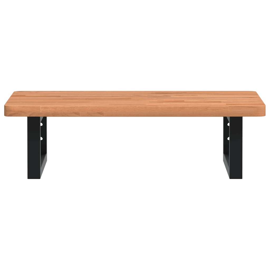 badeværelseshylde stål og massivt bøgetræ