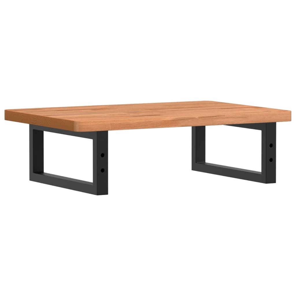 badeværelseshylde stål og massivt bøgetræ