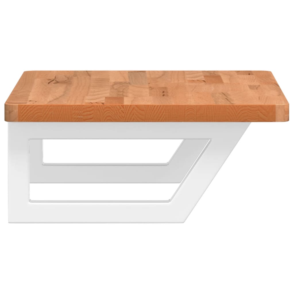 badeværelseshylde stål og massivt bøgetræ