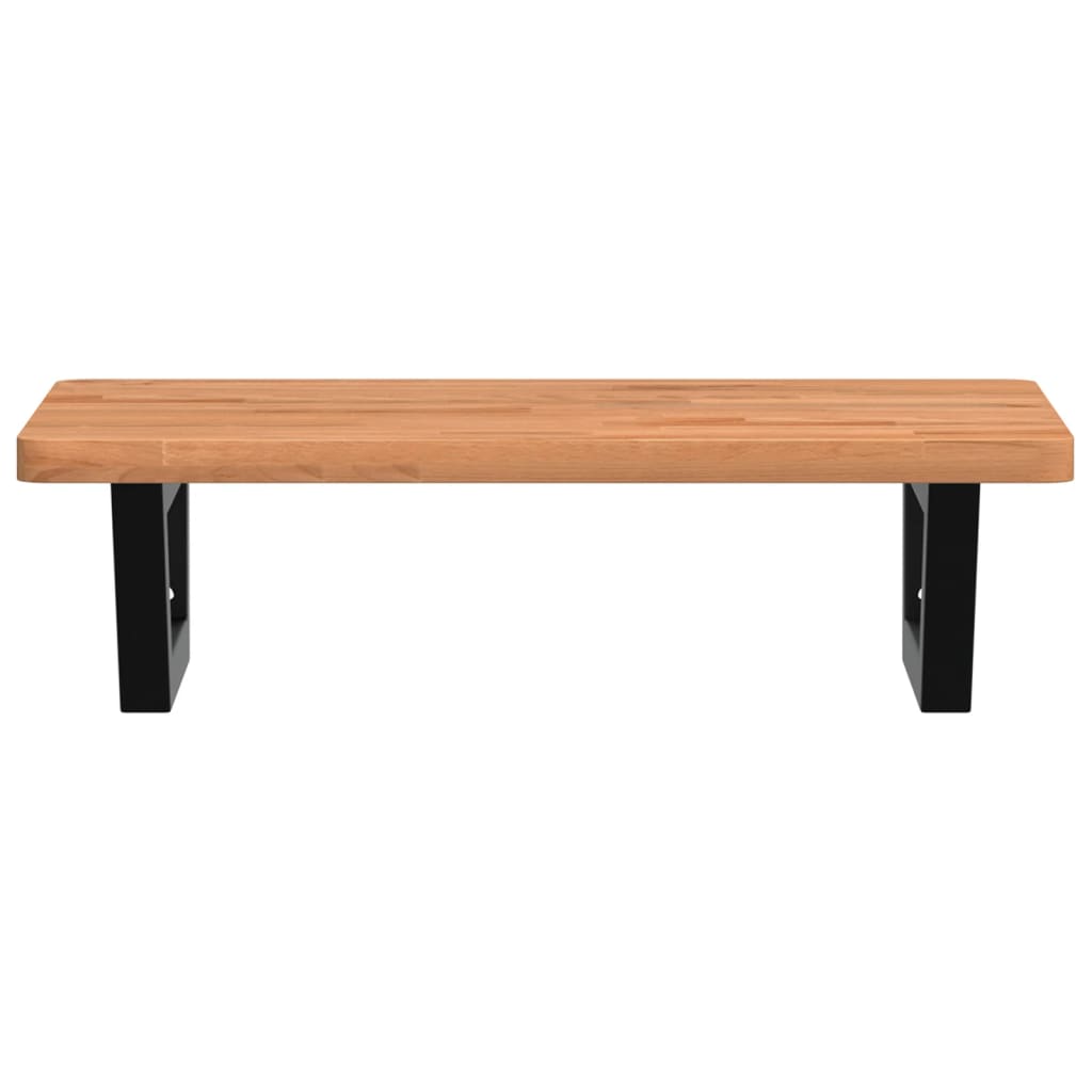 badeværelseshylde stål og massivt bøgetræ