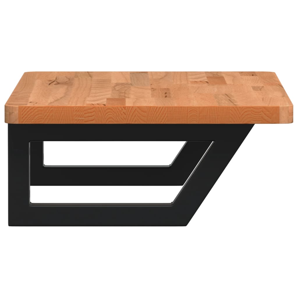 badeværelseshylde stål og massivt bøgetræ