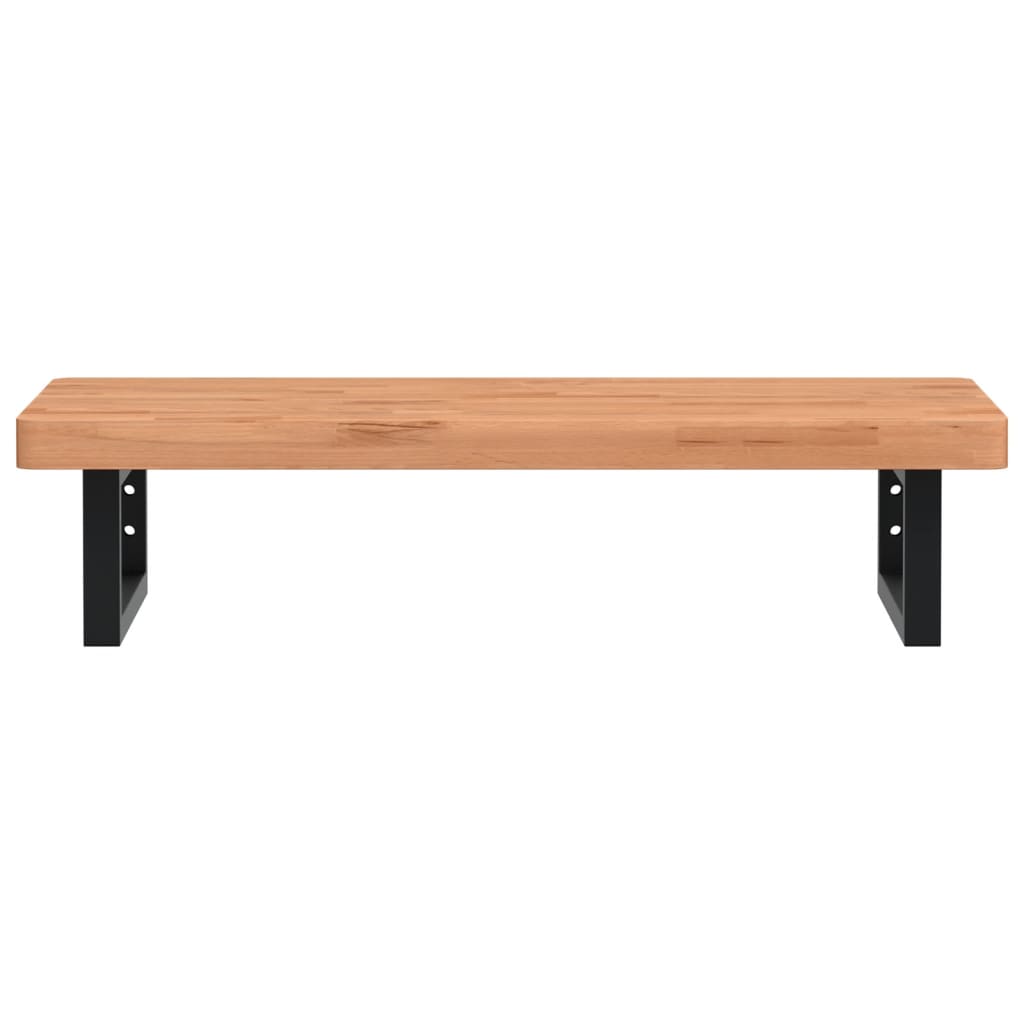 badeværelseshylde stål og massivt bøgetræ