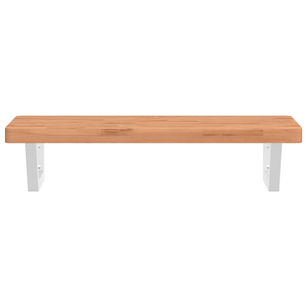 badeværelseshylde stål og massivt bøgetræ