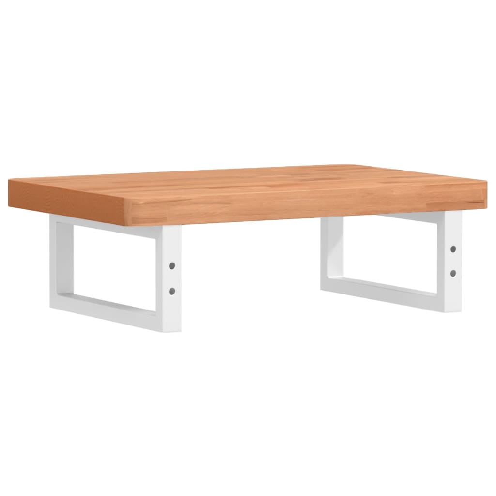 badeværelseshylde stål og massivt bøgetræ